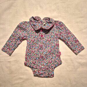 Jojo Maman Bébé girls size 3-6 months floral bodysuit EUC